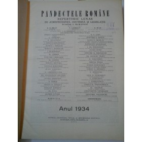 PANDECTELE ROMANE ANUL 1934 